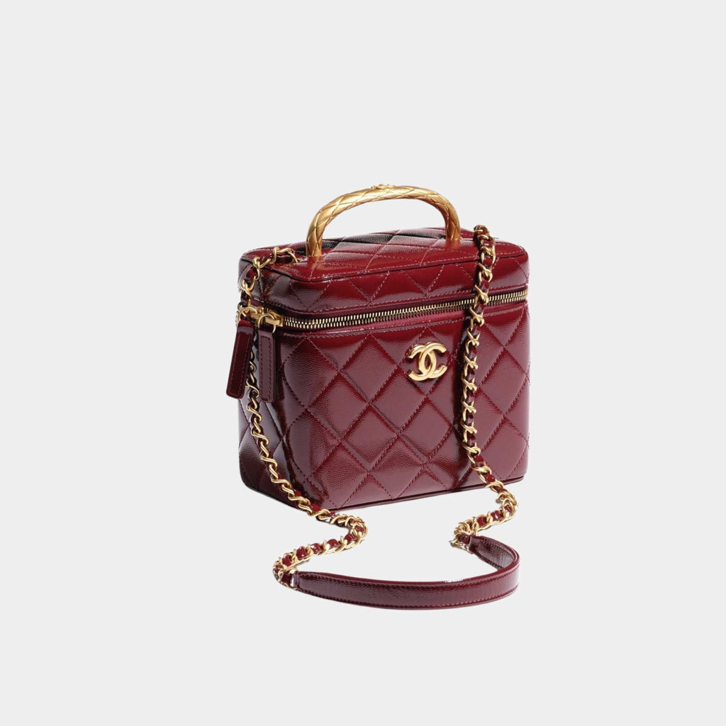 Оригінальна Small Vanity Case In Grained Patent Calfskin Chanel – вид ззаду