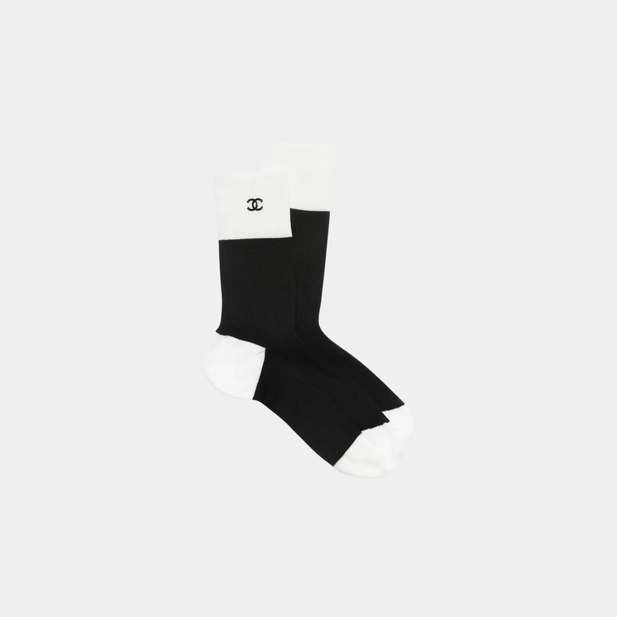 Оригінальна Socks Silk & Cotton Black & White Chanel – боковий вид