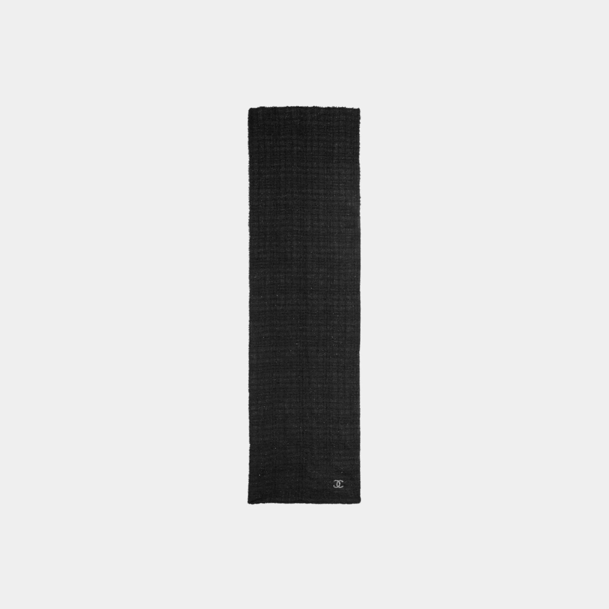 Stole Wool & Blended Fibers Black & Silver Chanel оригінал – Купити в Україні – боковий вид