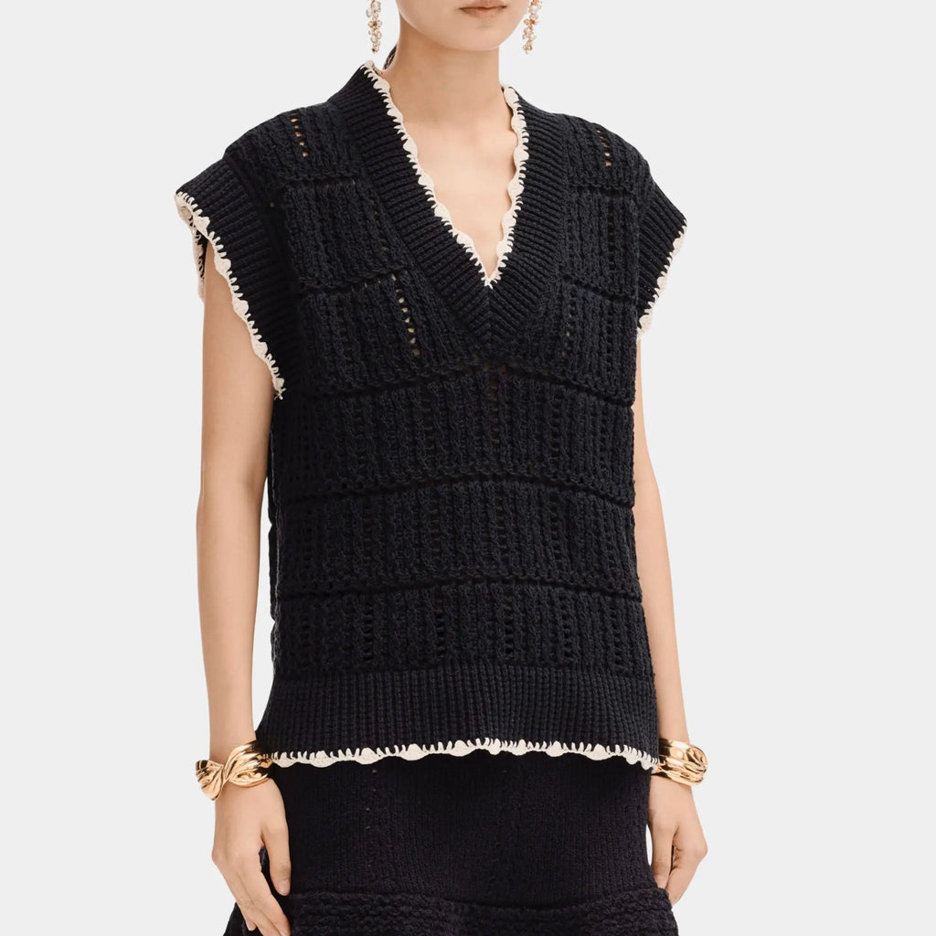 Sweater In Black Cotton Chanel – Гарантія оригінальності – боковий вид