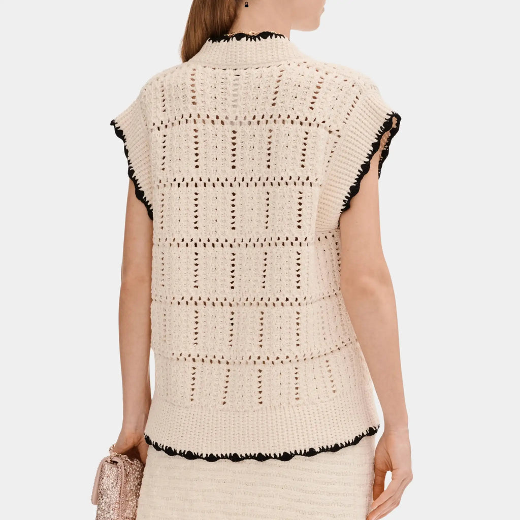 Оригінальна Sweater In Ecru And Black Cotton Chanel – вид ззаду