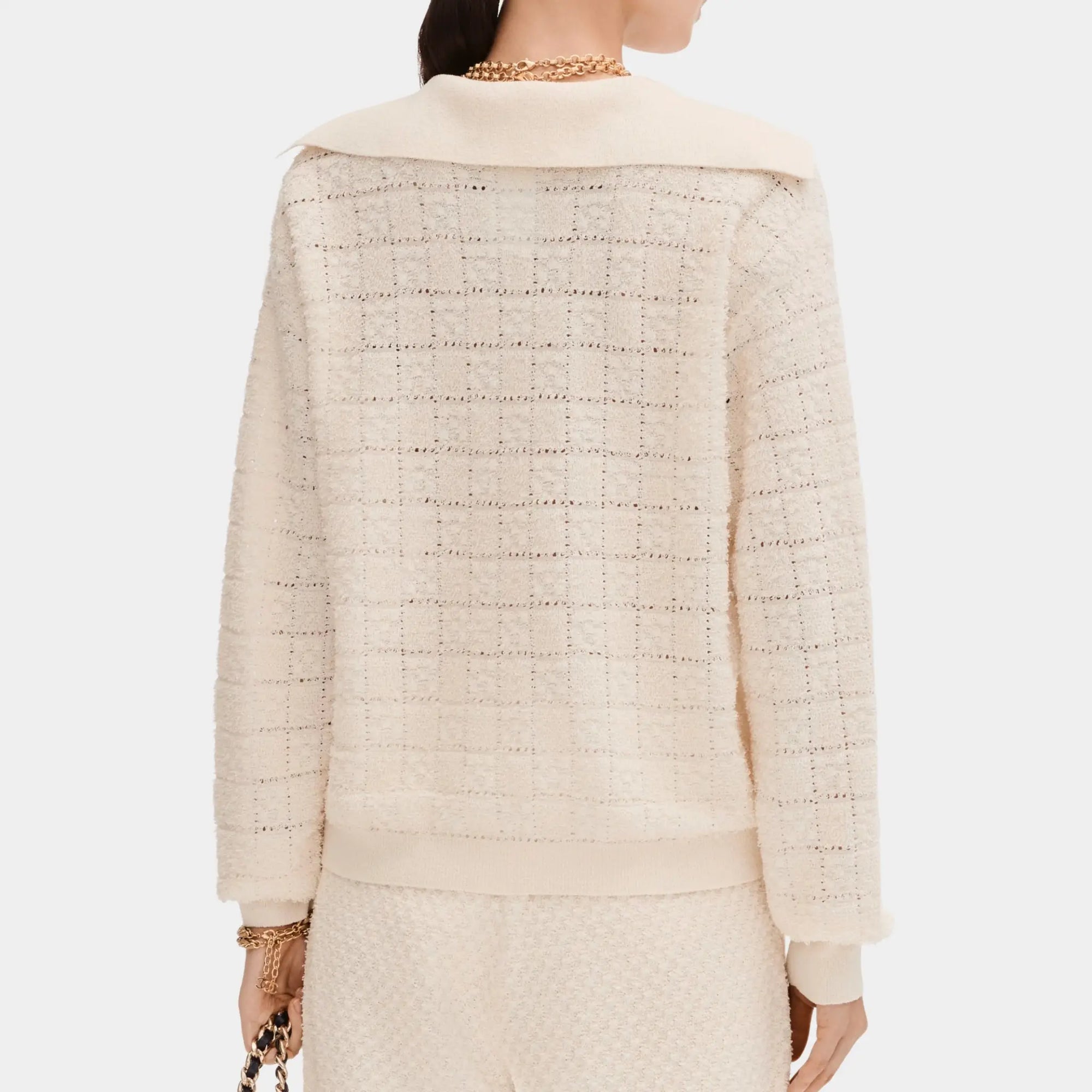 Sweater In Silk Ecru Chanel – Гарантія оригінальності – вид ззаду