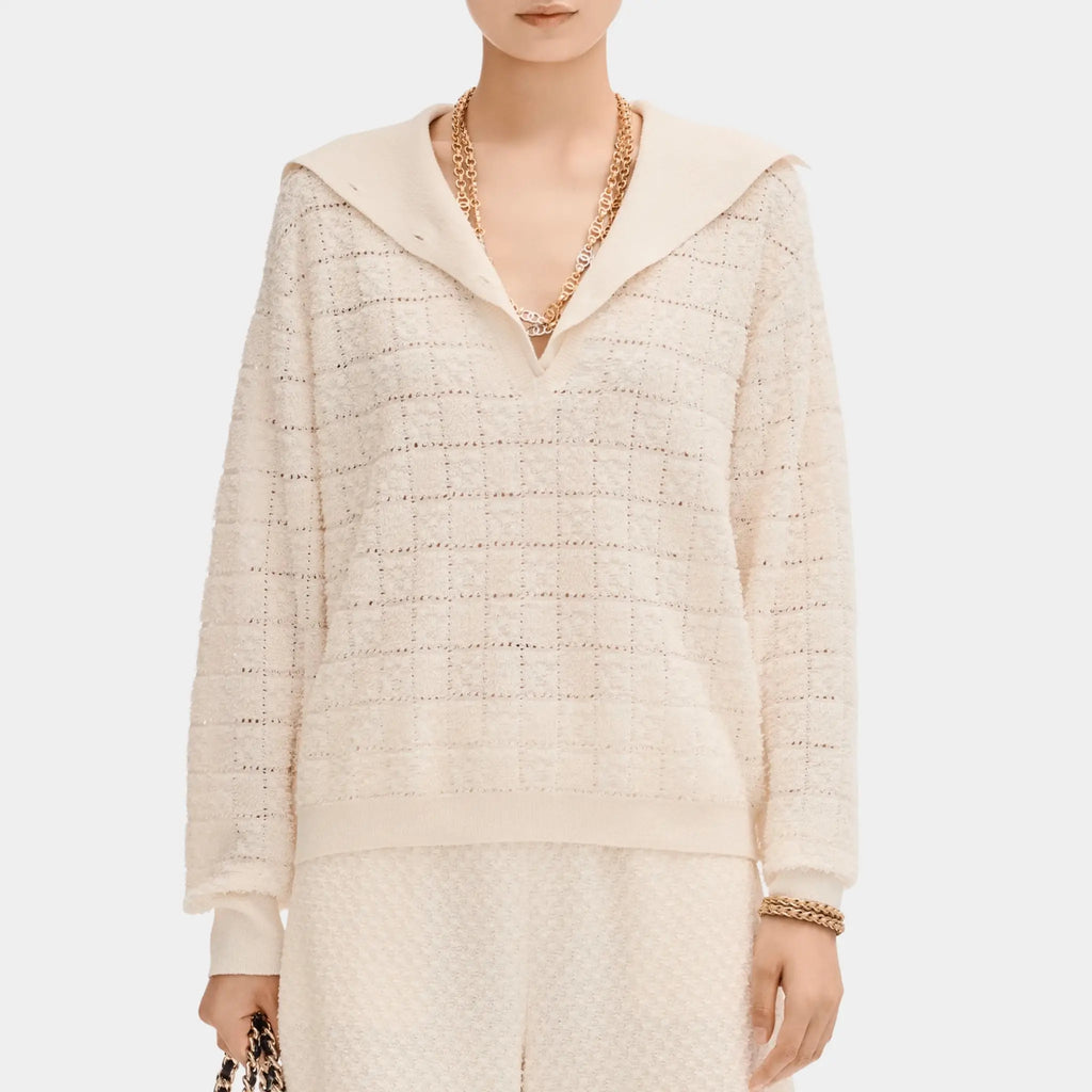 Sweater In Silk Ecru Chanel – Гарантія оригінальності – боковий вид