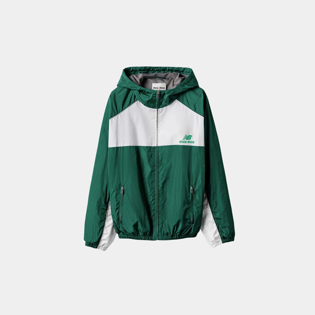 Оригінальна Technical Poplin Hoodie Jacket Miu miu – боковий вид