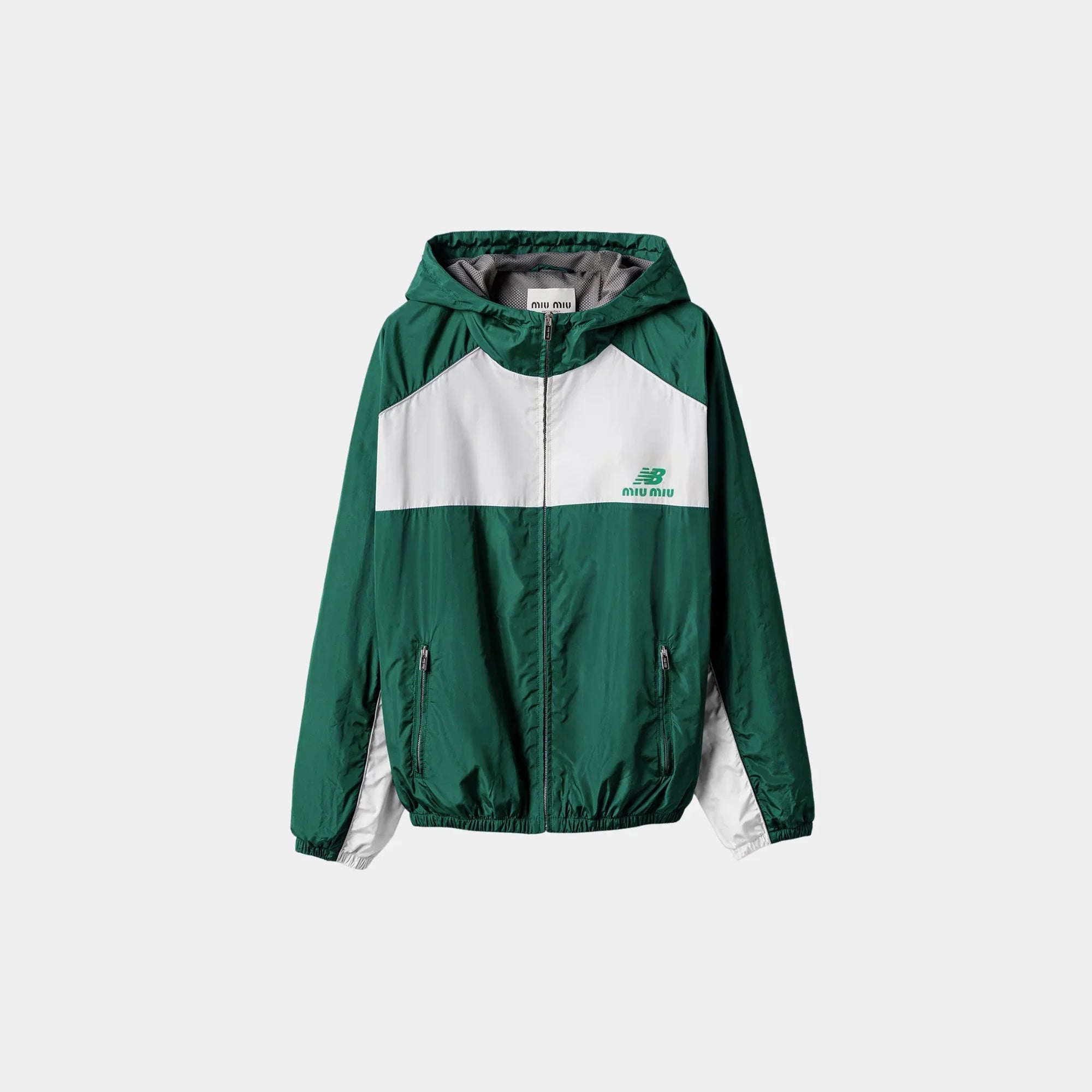 Оригінальна Technical Poplin Hoodie Jacket Miu miu – боковий вид