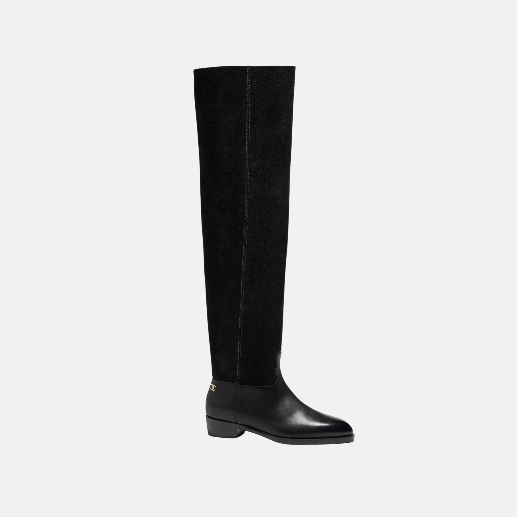 Thigh Boots In Velvet Calfskin And Calfskin Chanel – Гарантія оригінальності – детальний вид