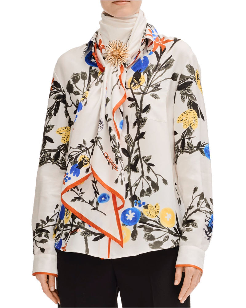 Long Sleeved Shirt In Printed Silk Chanel оригінал – Купити в Україні