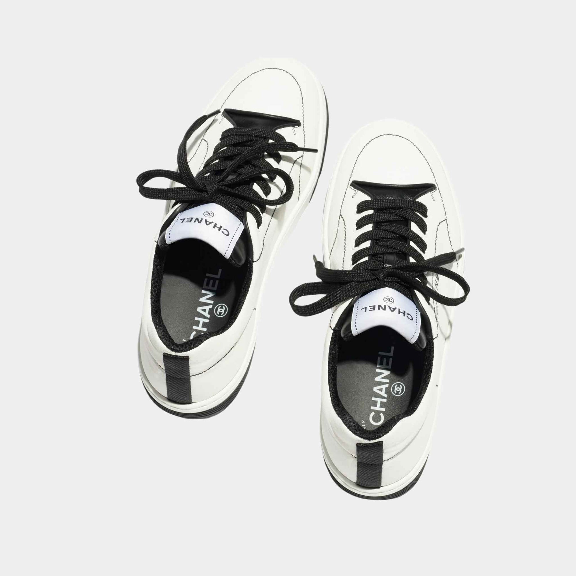 Оригінальна Trainers Sneaker Cotton White And Black Chanel – детальний вид