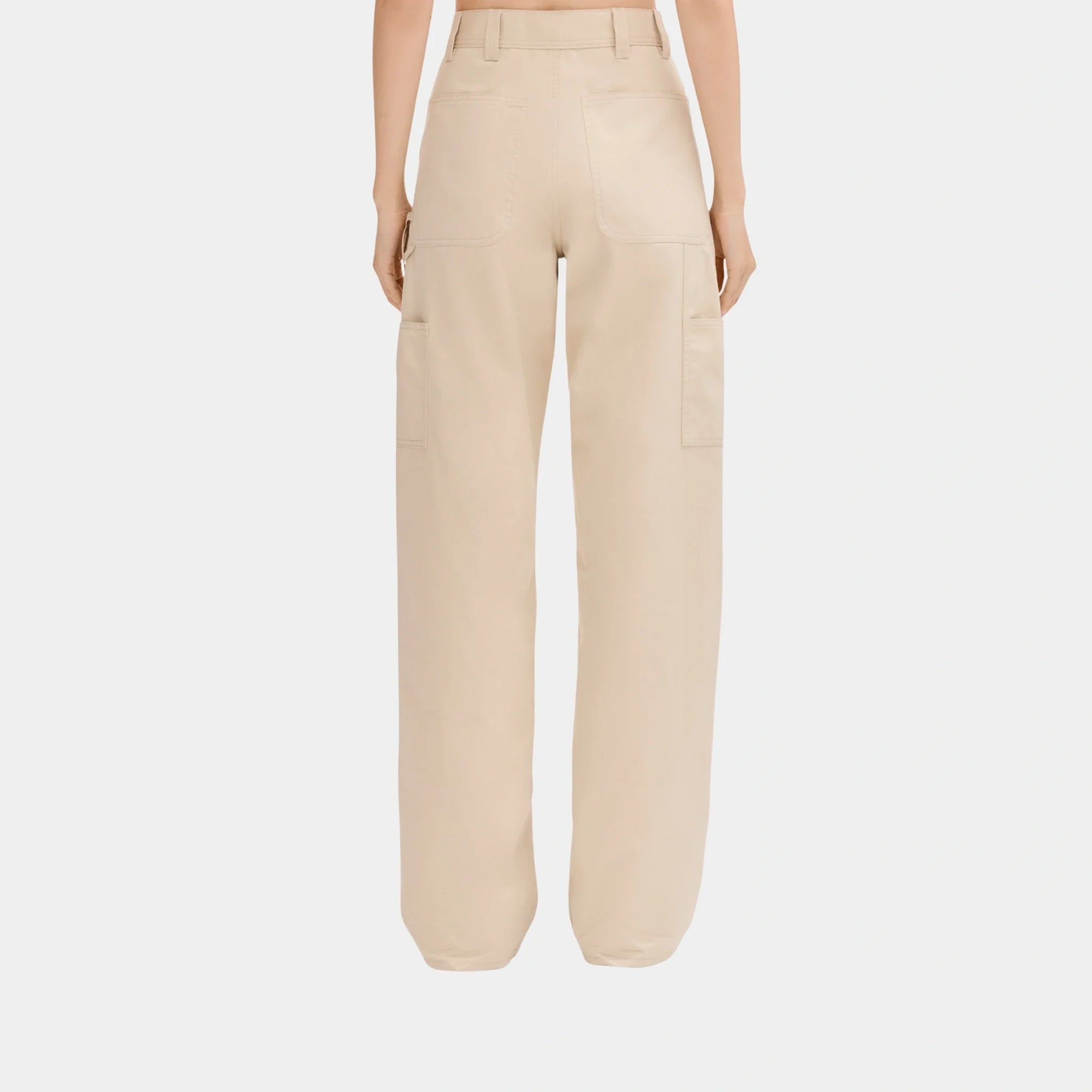 Trousers In Gabardine Beige Chanel – Гарантія оригінальності – вид ззаду