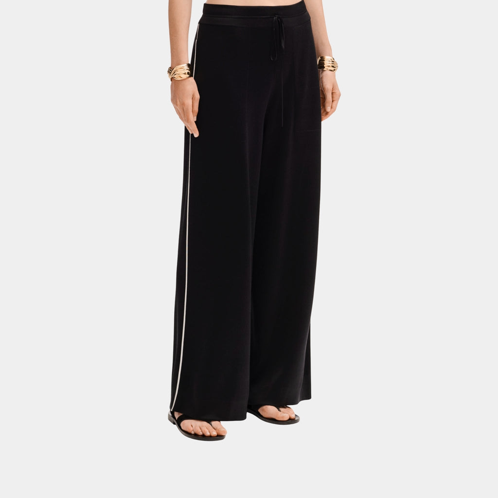 Trousers In Silk Black And White Chanel оригінал – Купити в Україні – боковий вид