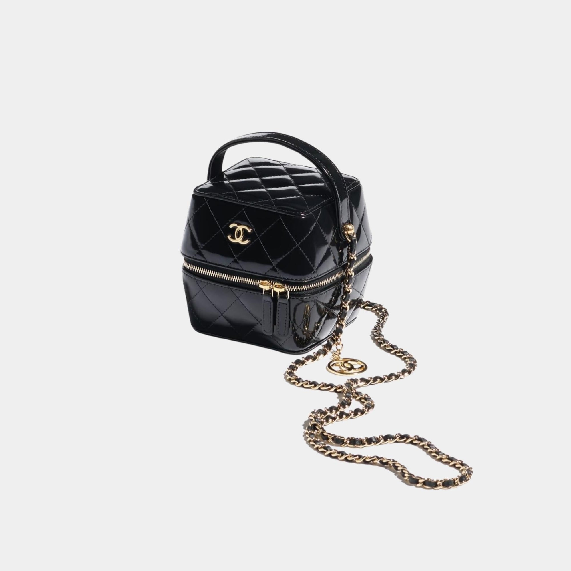 Vanity With Chain In Shiny Calfskin Chanel – Гарантія оригінальності – вид ззаду