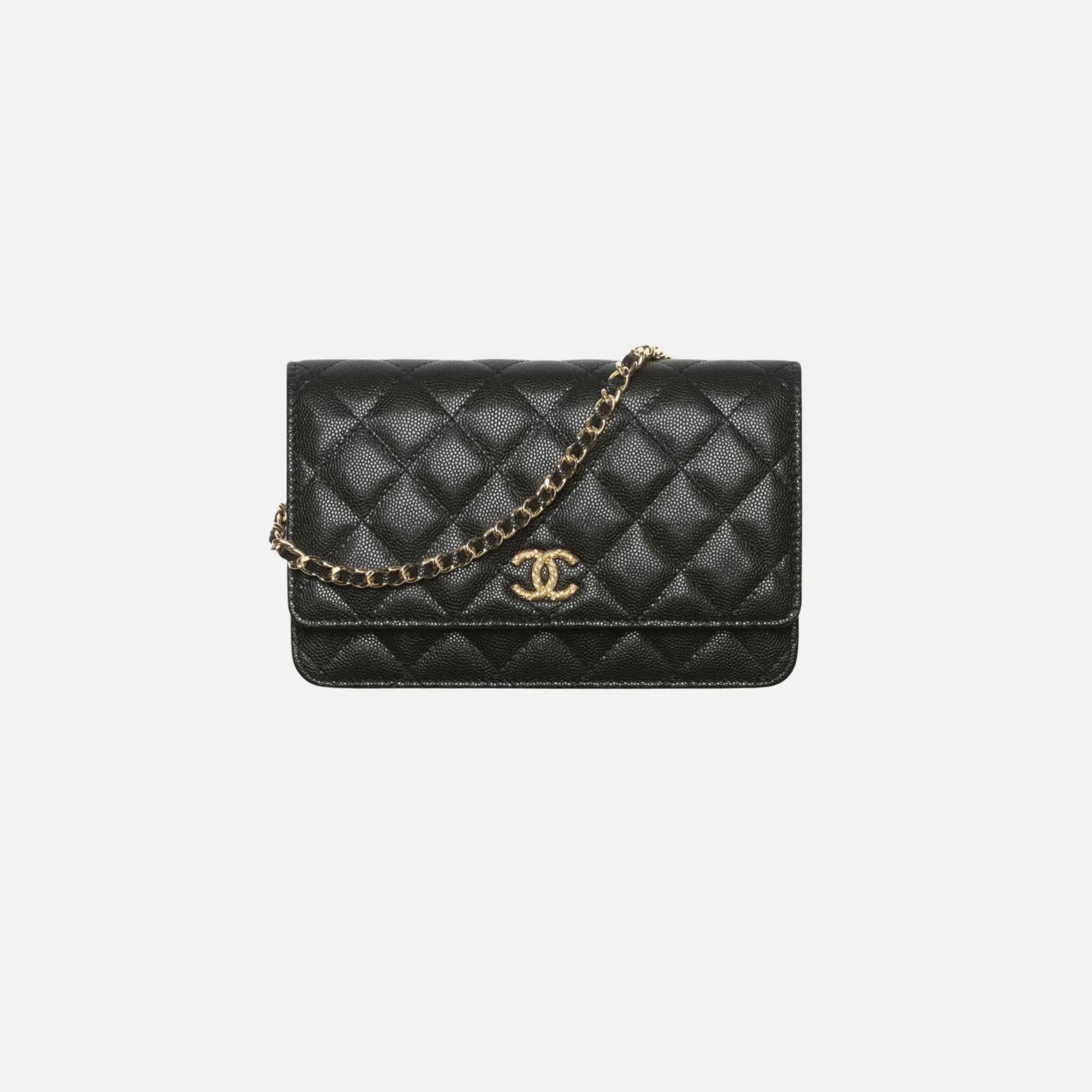 Wallet On Chain In Shiny Grained Calfskin Strass And Gold Tone Metal Chanel – Гарантія оригінальності – вид 7