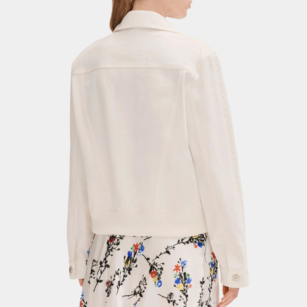 White Jacket In Embroidered Denim Chanel – Гарантія оригінальності – вид ззаду