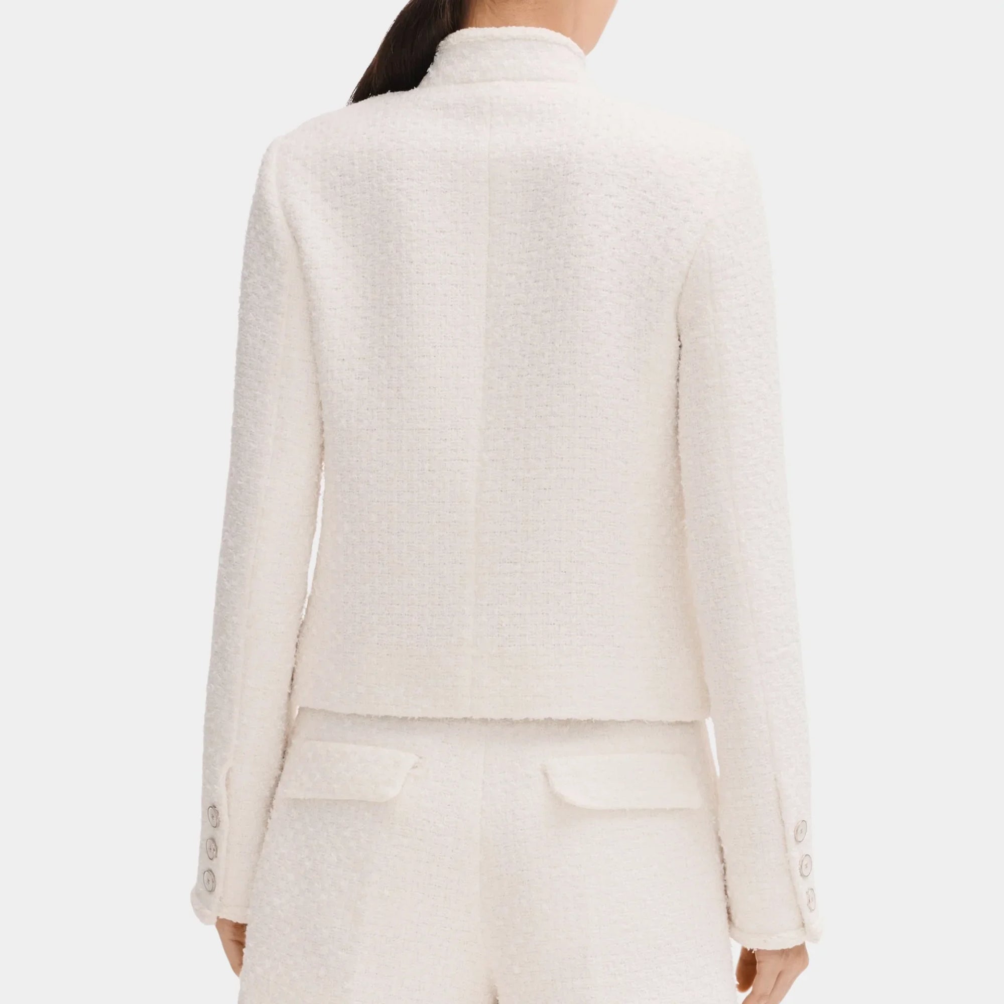 White Jacket In Tweed Chanel – Гарантія оригінальності – вид ззаду