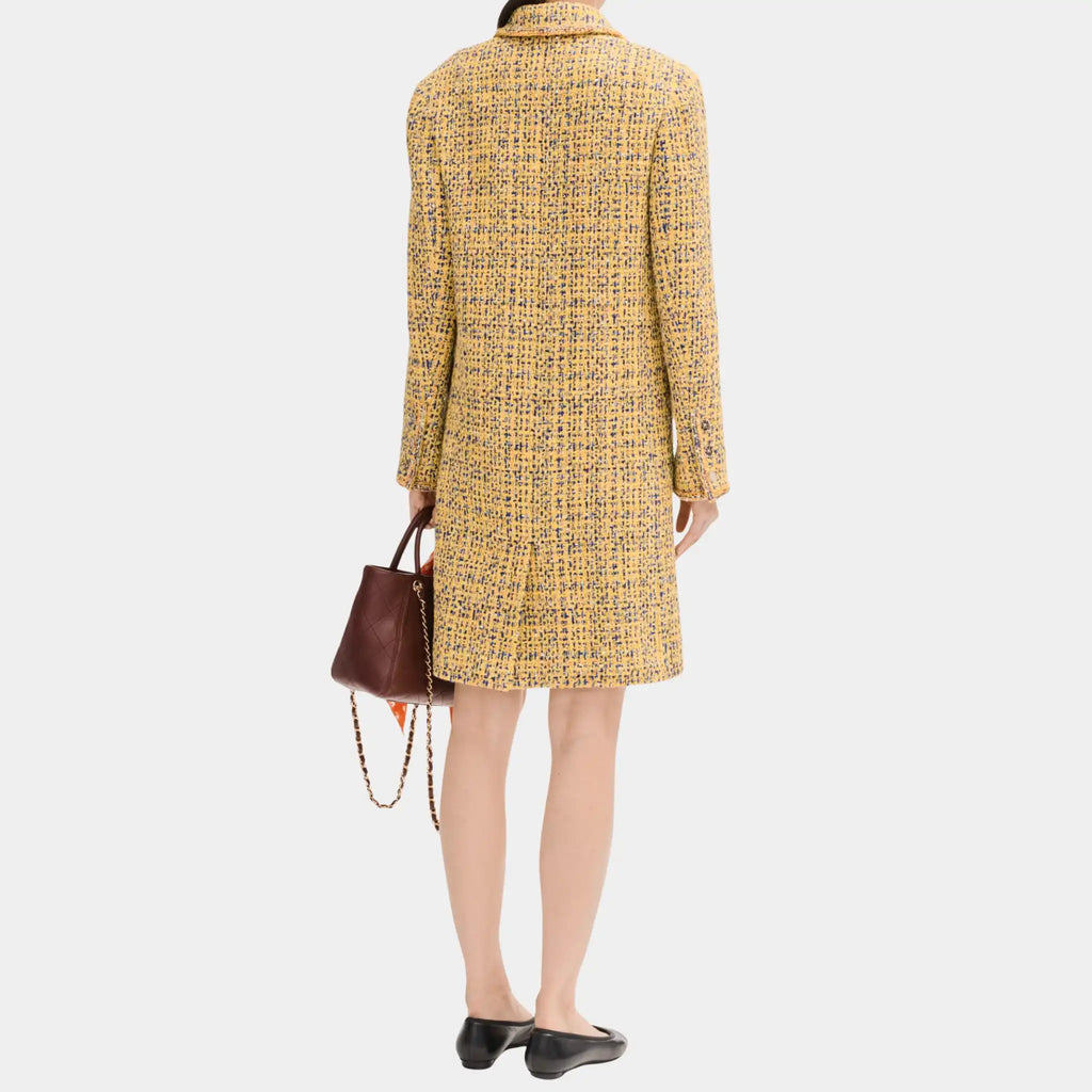 Yellow Coat In Tweed Chanel – Гарантія оригінальності – вид ззаду