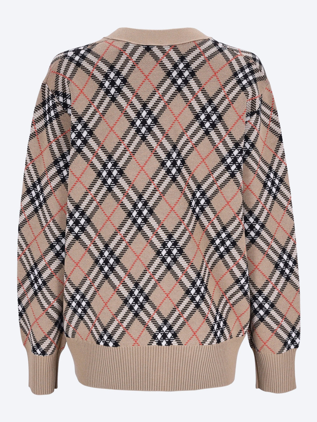 Check cardigan knitwear BURBERRY – Гарантія оригінальності – вид ззаду