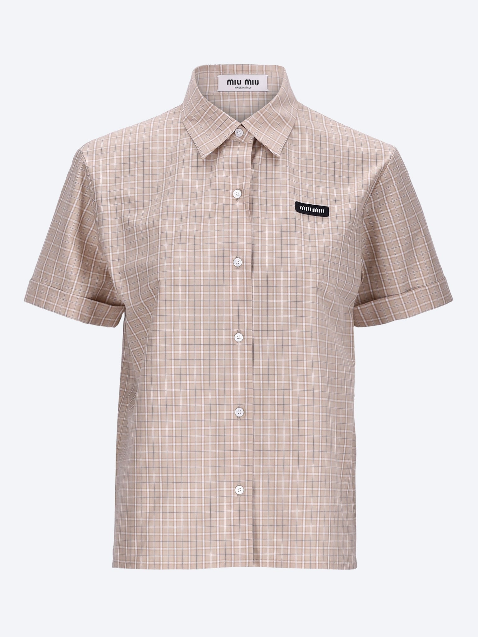 Checked Poplin Shirt Miu miu – Гарантія оригінальності – боковий вид