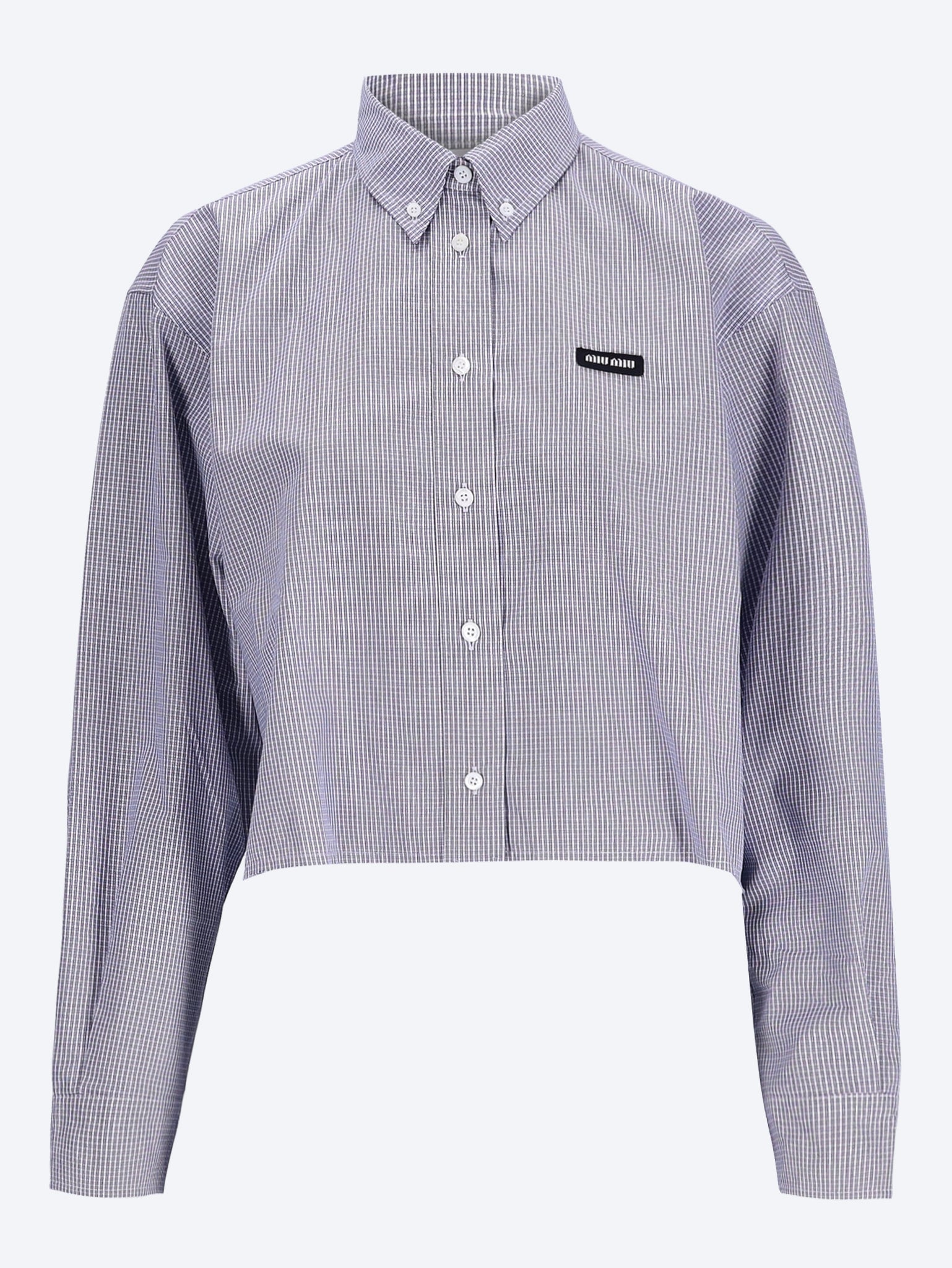 Checked Poplin Shirt Miu miu – Гарантія оригінальності – боковий вид
