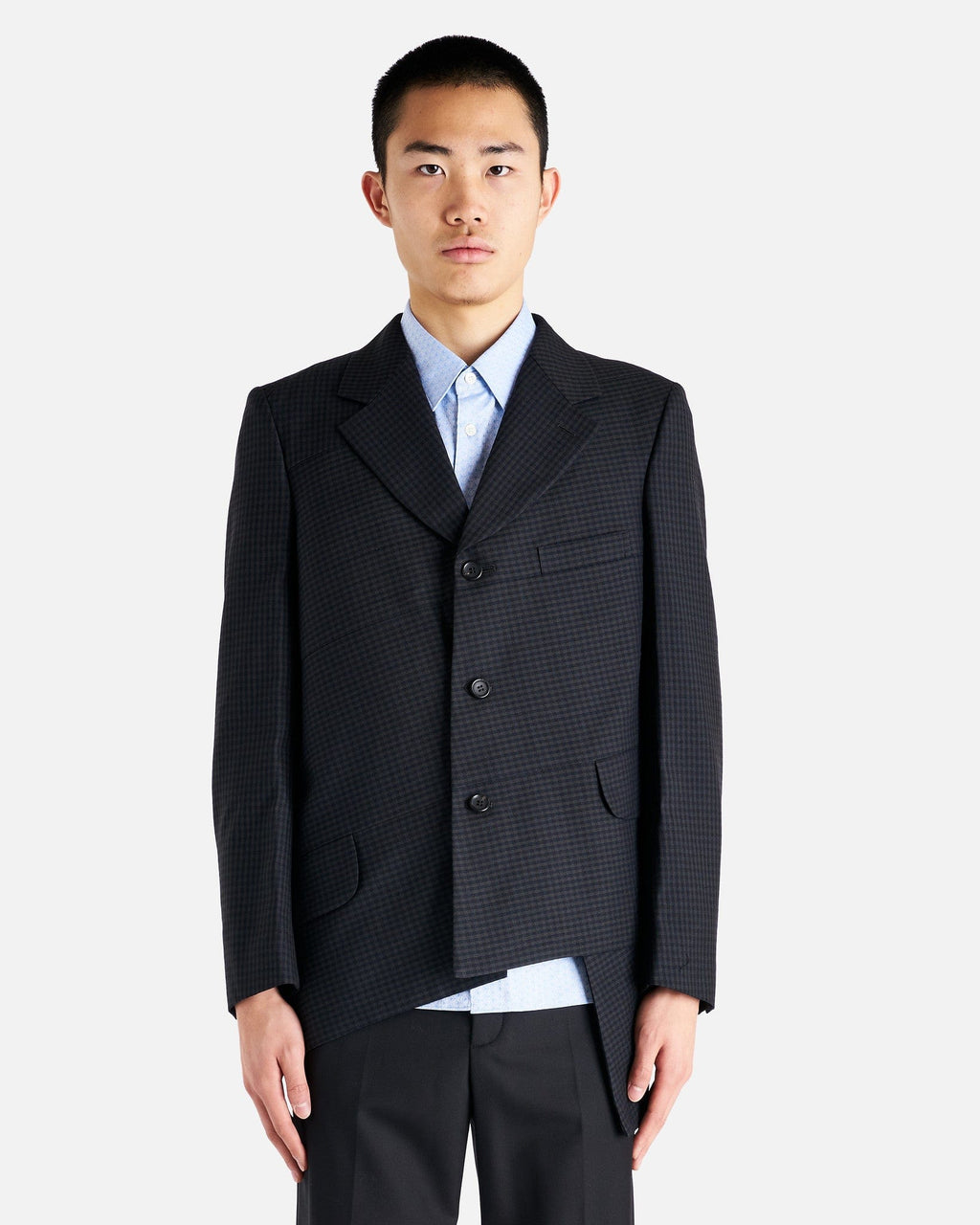 Checkered Panel Jacket In Pine Comme des garcons – Гарантія оригінальності – боковий вид