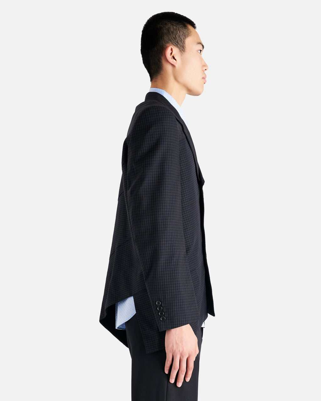 Checkered Panel Jacket In Pine Comme des garcons – Гарантія оригінальності – вид ззаду