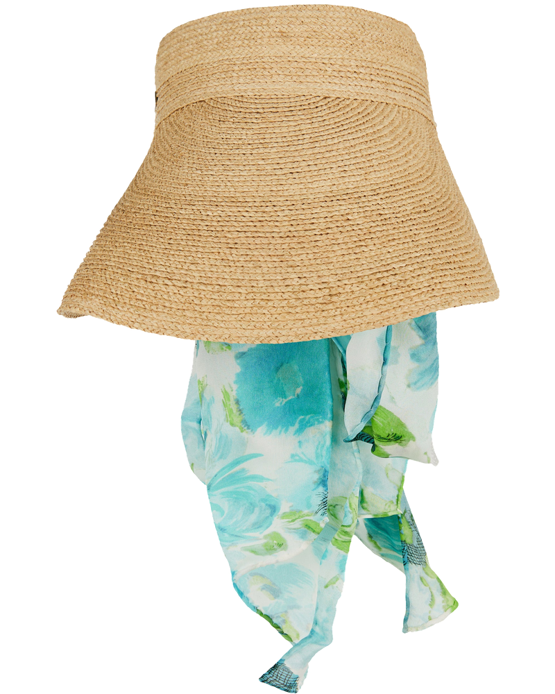 Printed Silk Trimmed Woven Raffia Sunhat Chloe – Гарантія оригінальності