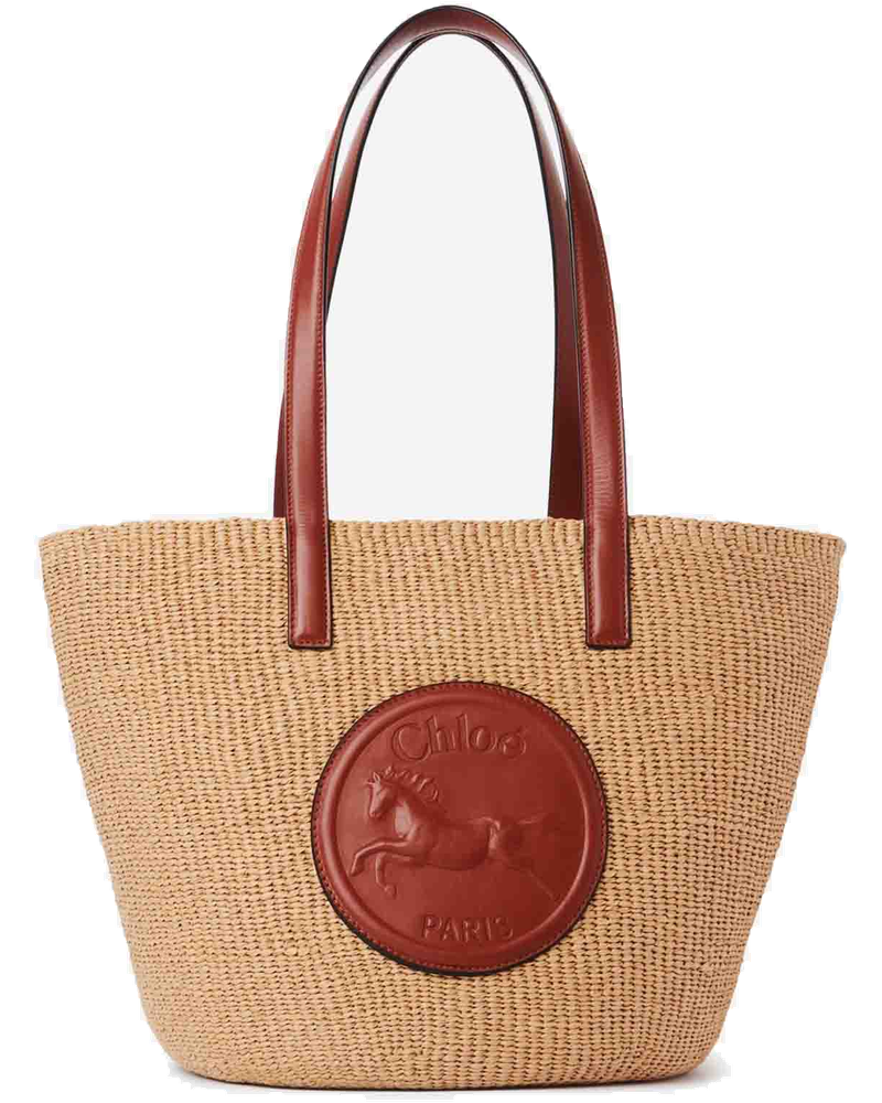 Horse Medal Raffia Tote Bag Chloe оригінал – Купити в Україні