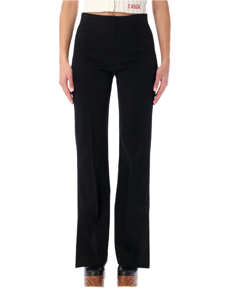 Black Herringbone Cotton Tailored Trousers Chloe – Гарантія оригінальності