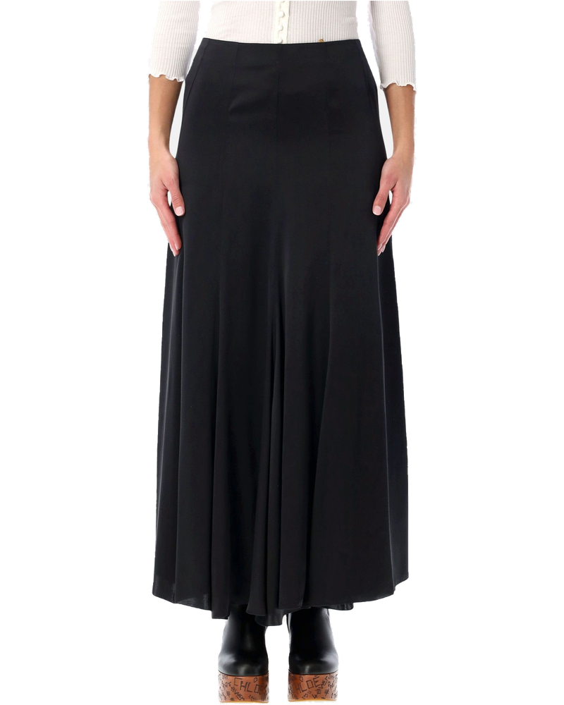Black Silk Satin Maxi Skirt Chloe оригінал – Купити в Україні