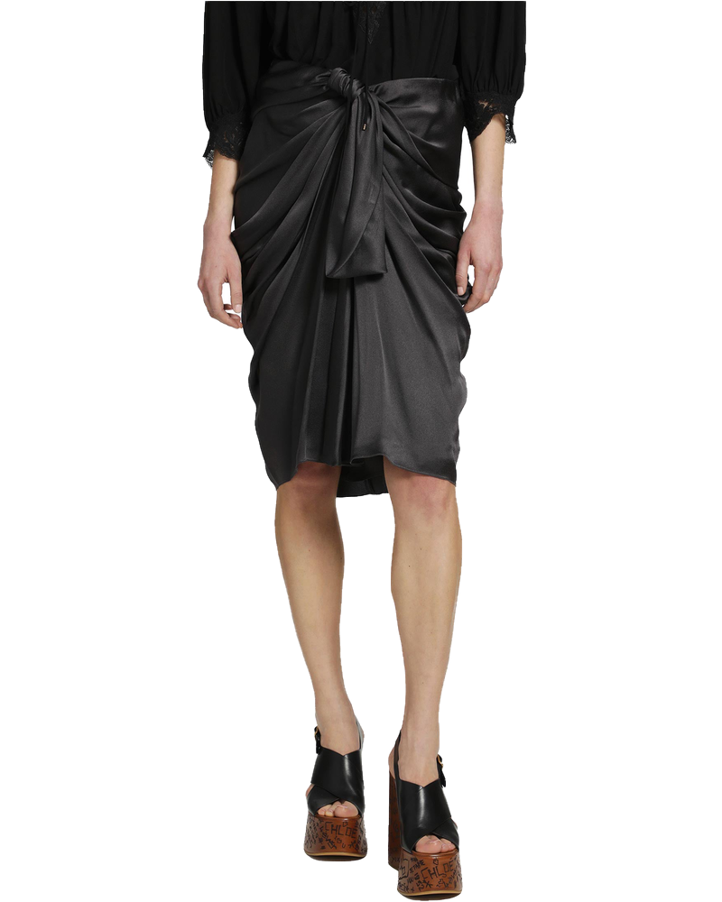 Draped Silk Satin MIDI Skirt Chloe оригінал – Купити в Україні