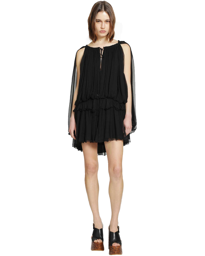 Silk Mousseline Mini Cape Dress Chloe оригінал – Купити в Україні