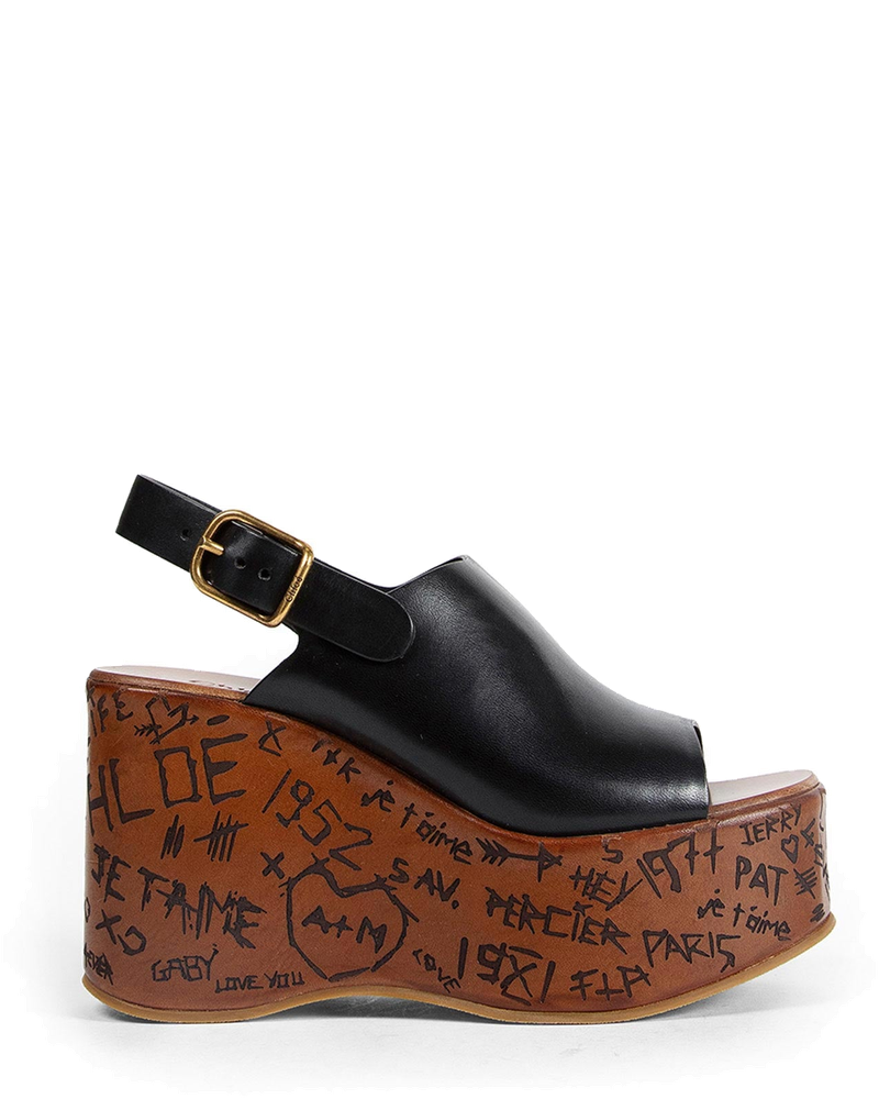 Maxime Leather Wedge Sandals Chloe оригінал – Купити в Україні