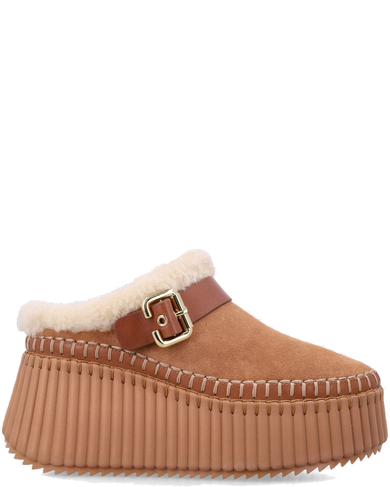 Nama Suede Wedge Mules With Paddington Buckle Chloe – Гарантія оригінальності