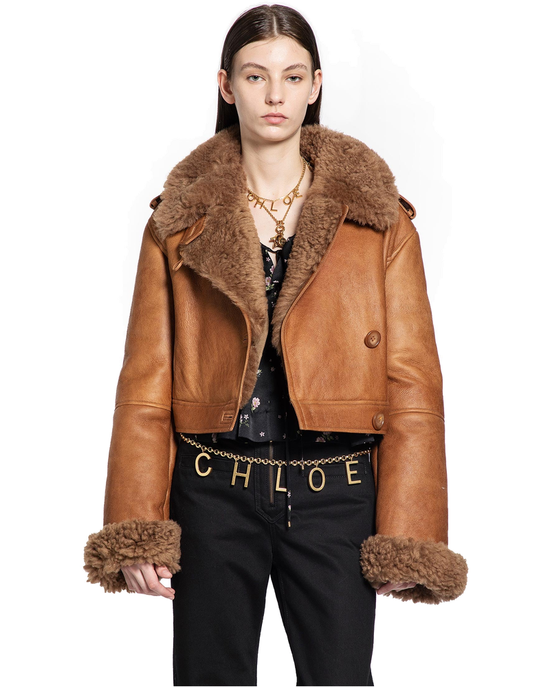 Оригінальна Cropped Shearling Jacket Chloe