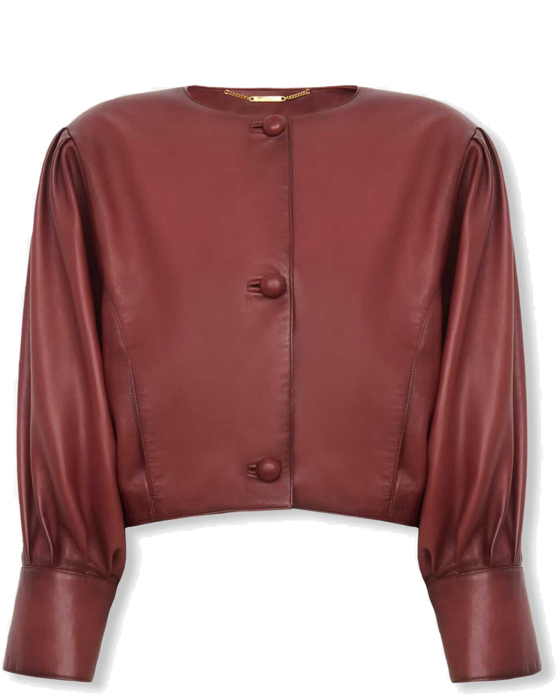 Оригінальна Cropped Leather Jacket Chloe