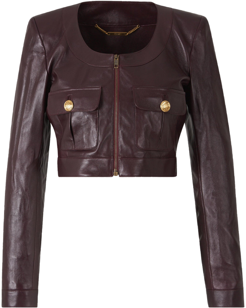 Оригінальна Cropped Leather Jacket Chloe