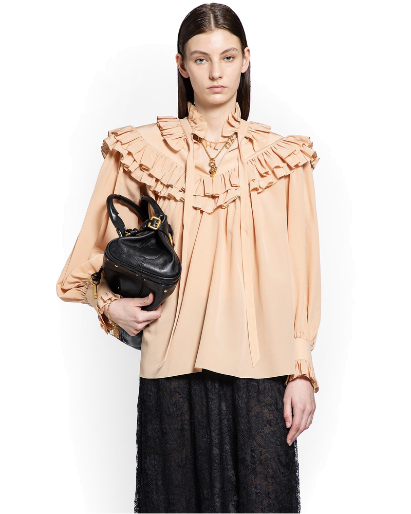 Oversize Ruffle Top In Crêpe De Chine Chloe оригінал – Купити в Україні