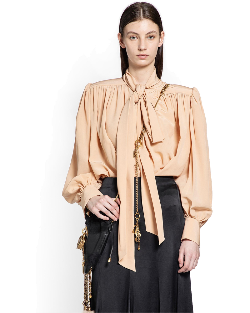 Oversized Gathered Lavallière Blouse Chloe оригінал – Купити в Україні