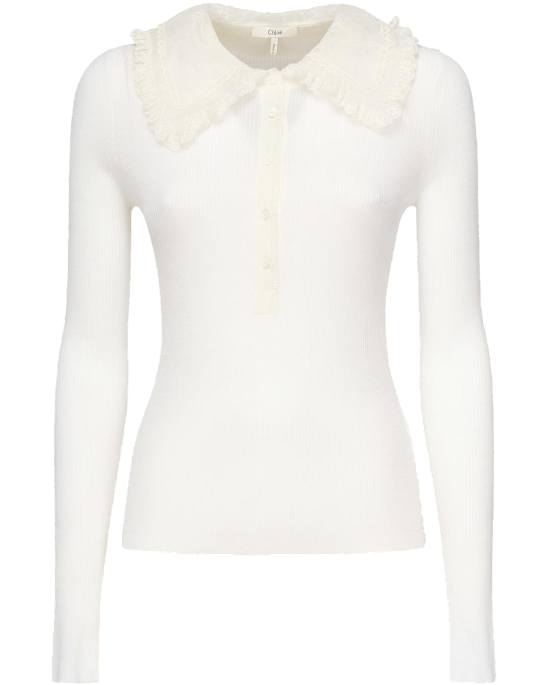 Polo In Lana A Coste Con Pizzo Chloe – Гарантія оригінальності