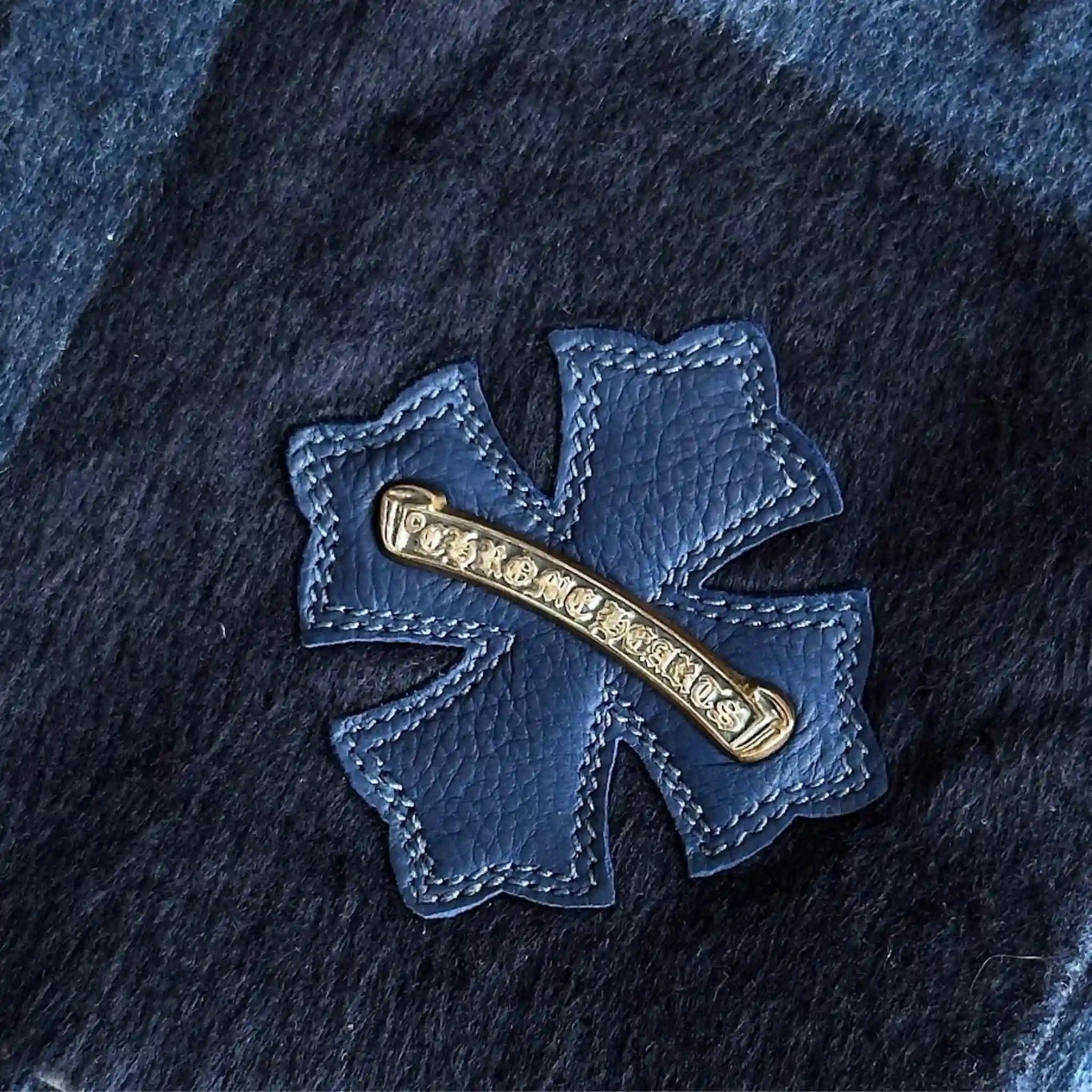 Blanket Navy Blue In Silk & Calf Leather Chrome hearts – Гарантія оригінальності – детальний вид