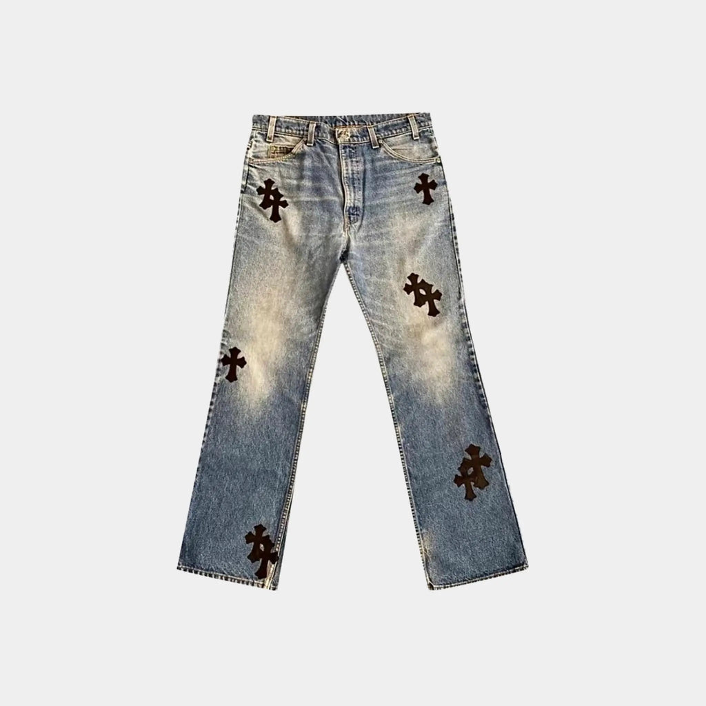 Оригінальна Made To Order Cross Carpenter Pants Chrome hearts – боковий вид