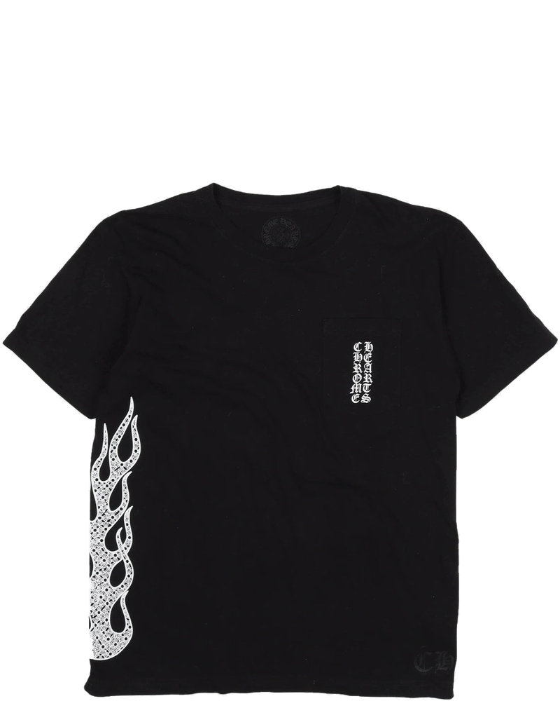 Оригінальна Flames Black Pocket Tee Chrome hearts