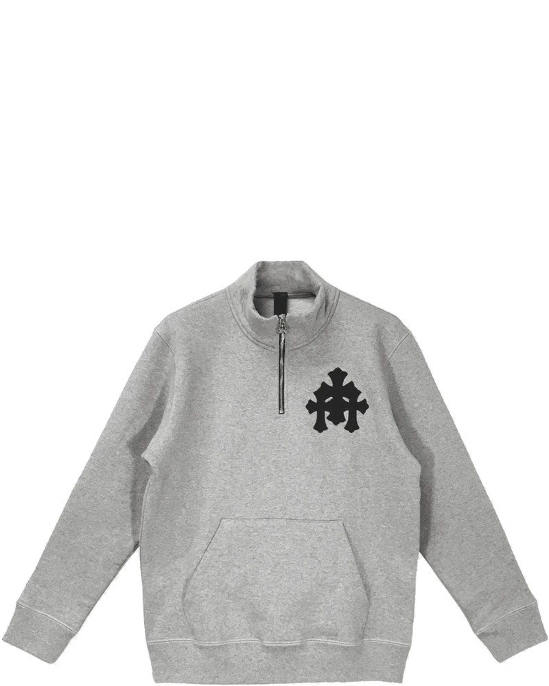 Grey Quarter Zip Crewneck Chrome hearts – Гарантія оригінальності