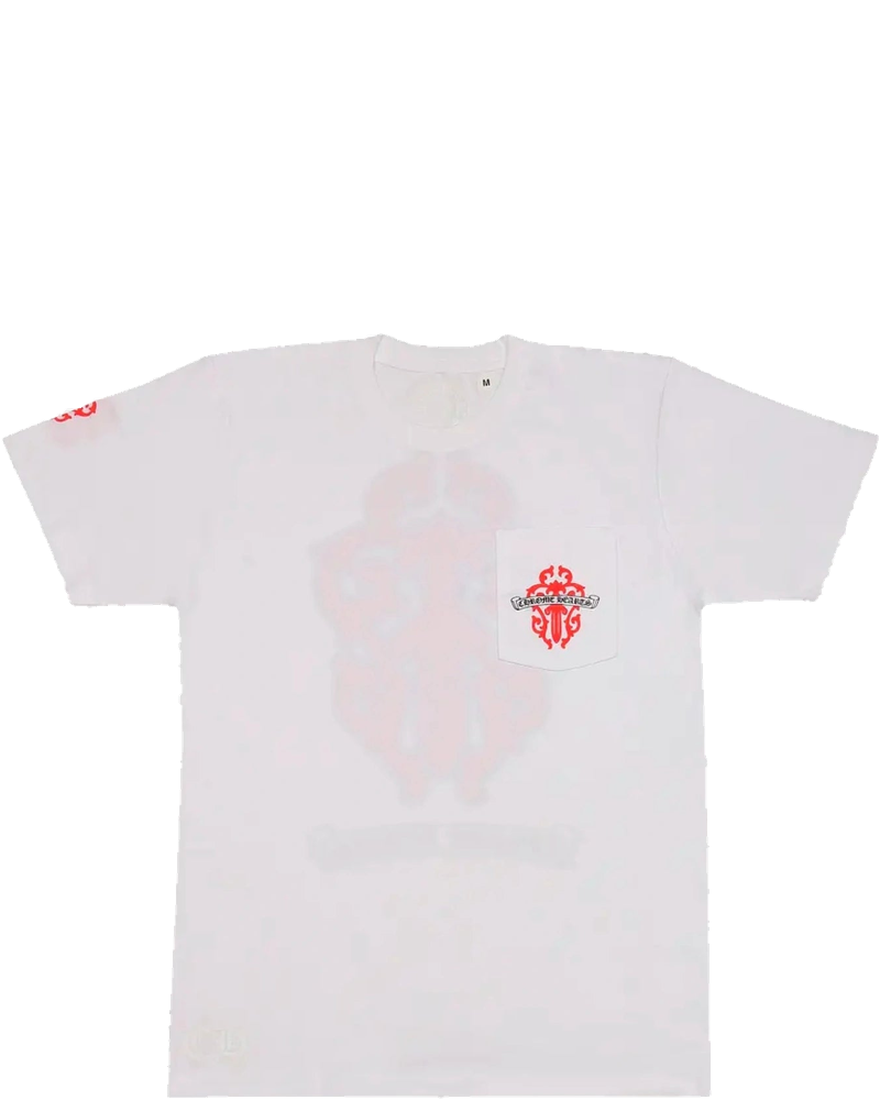 White & Red Dagger Pocket Tee Chrome hearts – Гарантія оригінальності