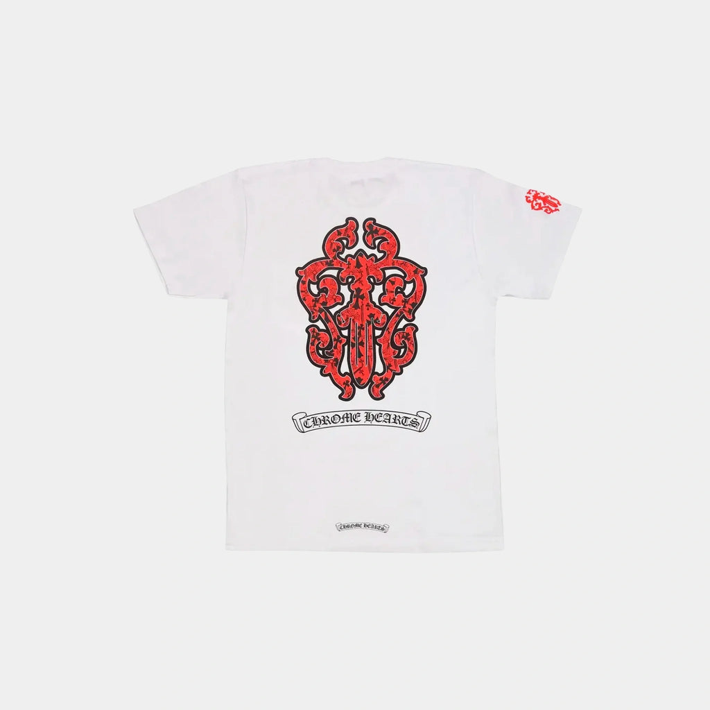 White & Red Dagger Pocket Tee Chrome hearts – Гарантія оригінальності – вид ззаду