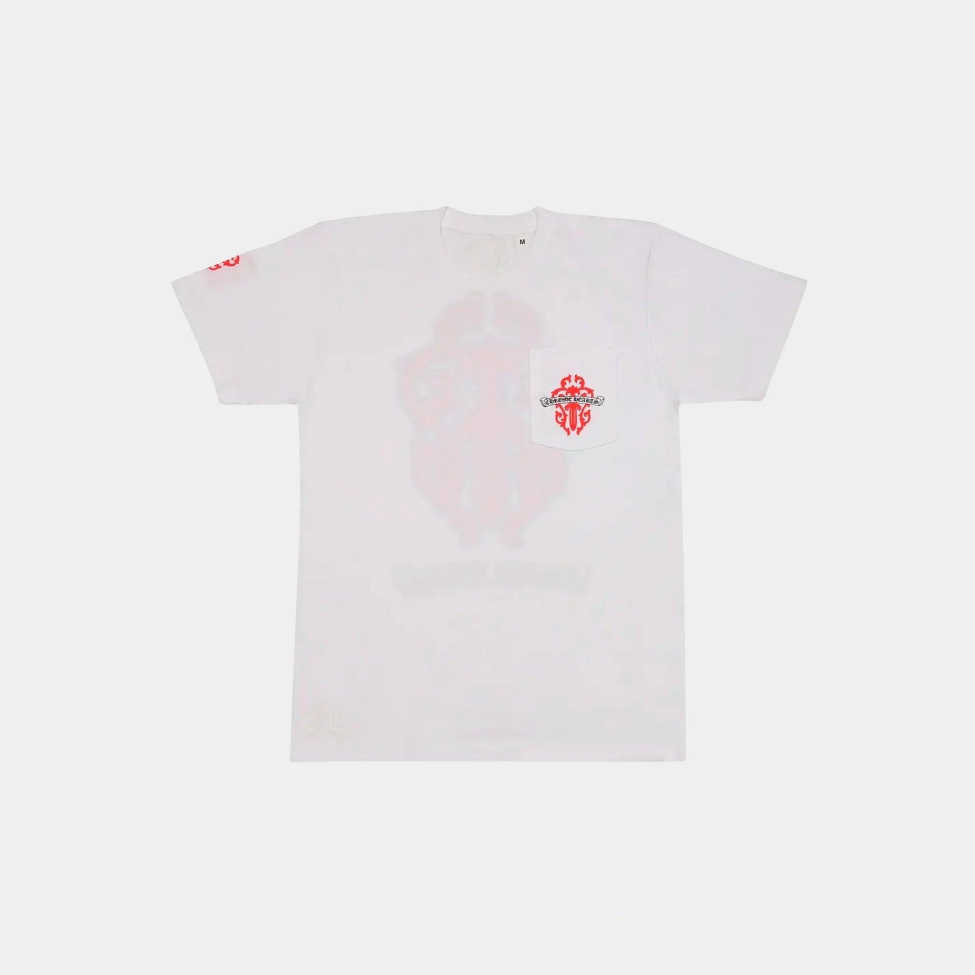 White & Red Dagger Pocket Tee Chrome hearts – Гарантія оригінальності – боковий вид