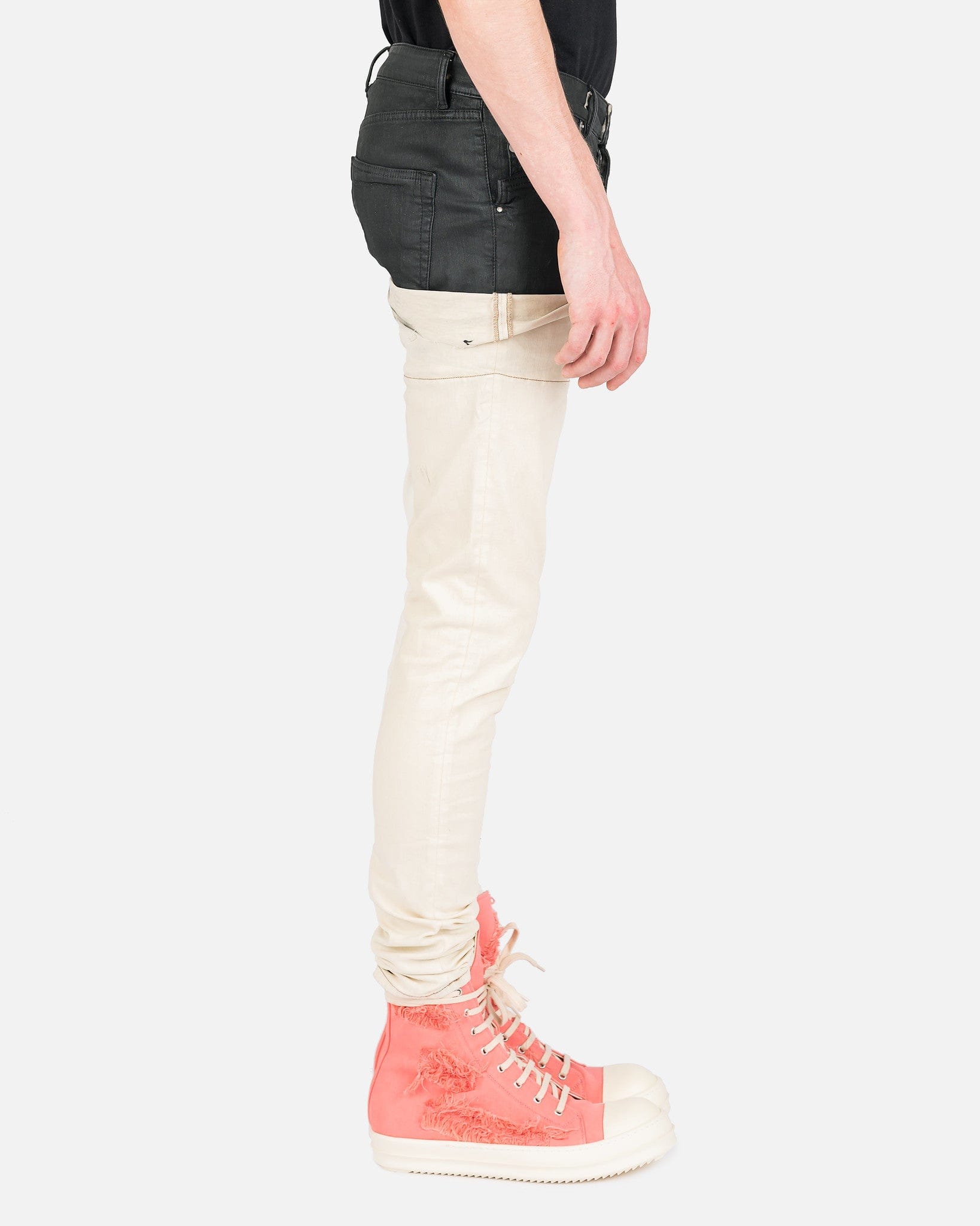 Combo Tyrone Cut Denim In Natural Rick owens – Гарантія оригінальності – вид ззаду