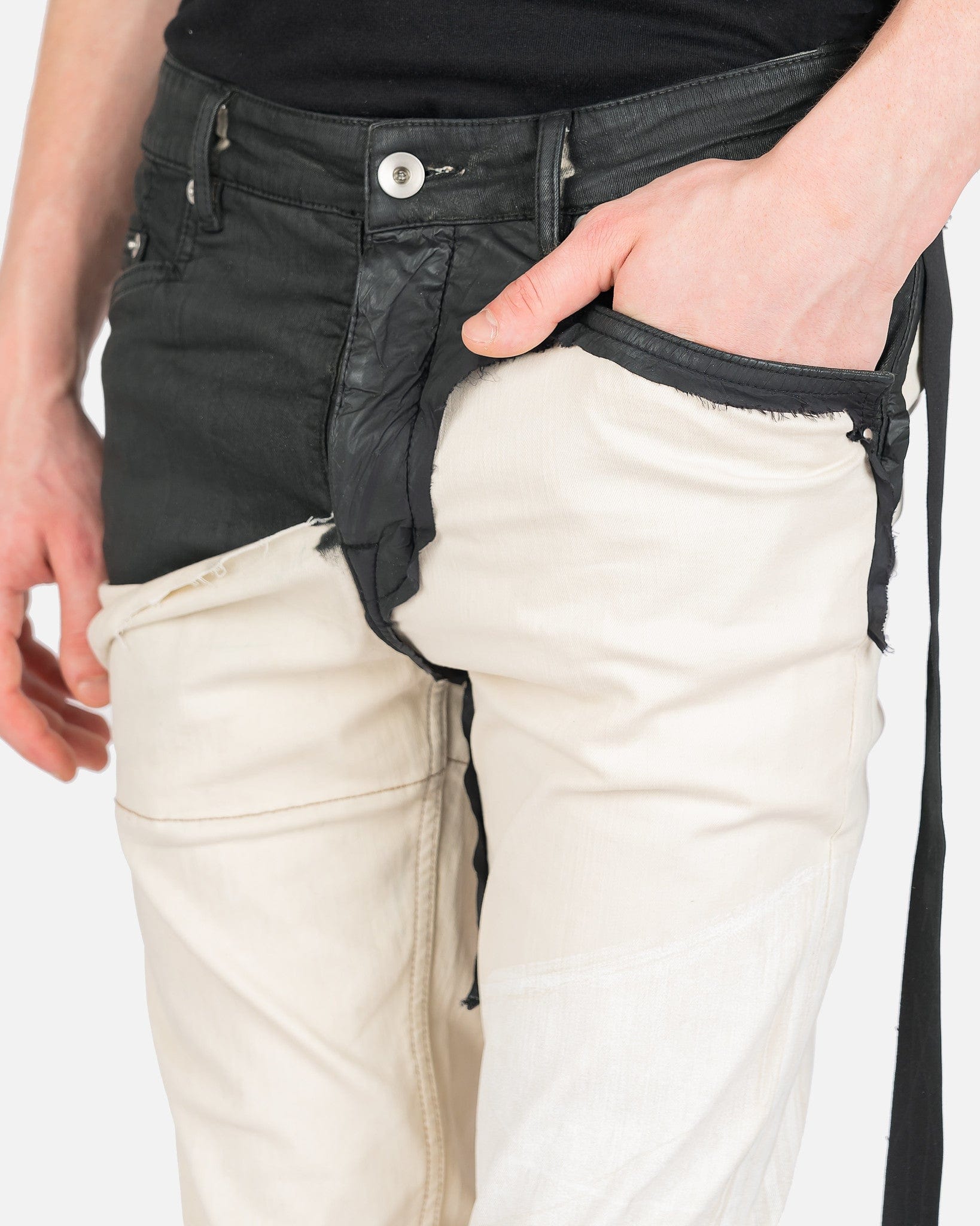 Combo Tyrone Cut Denim In Natural Rick owens – Гарантія оригінальності – детальний вид