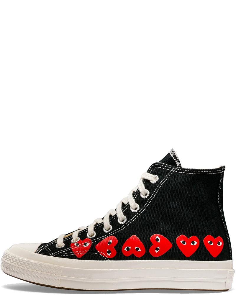 Оригінальна X Converse Chuck 70 Hi Multi Heart Shoes Comme des garcons