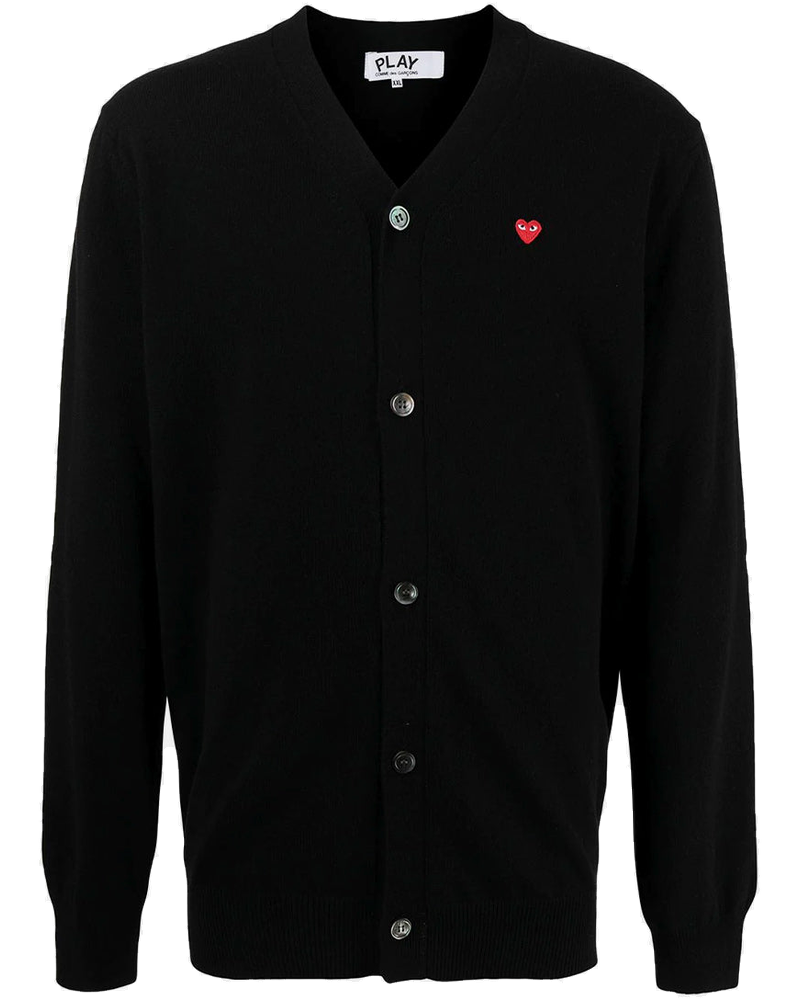 Black & Red Small Heart Cardigan Comme des garcons – Гарантія оригінальності