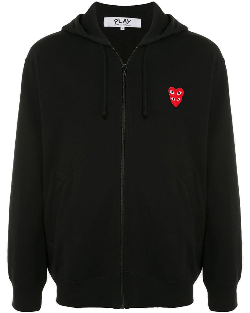 Black & Red Heart Patch Hooded Sweatshirt Comme des garcons – Гарантія оригінальності